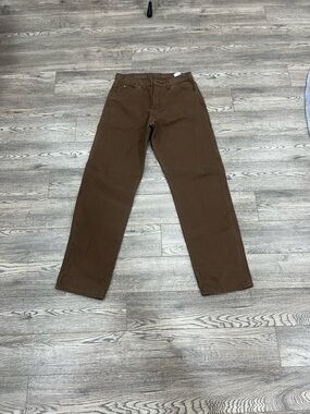 Men's Brown Straight-Leg Work Pants